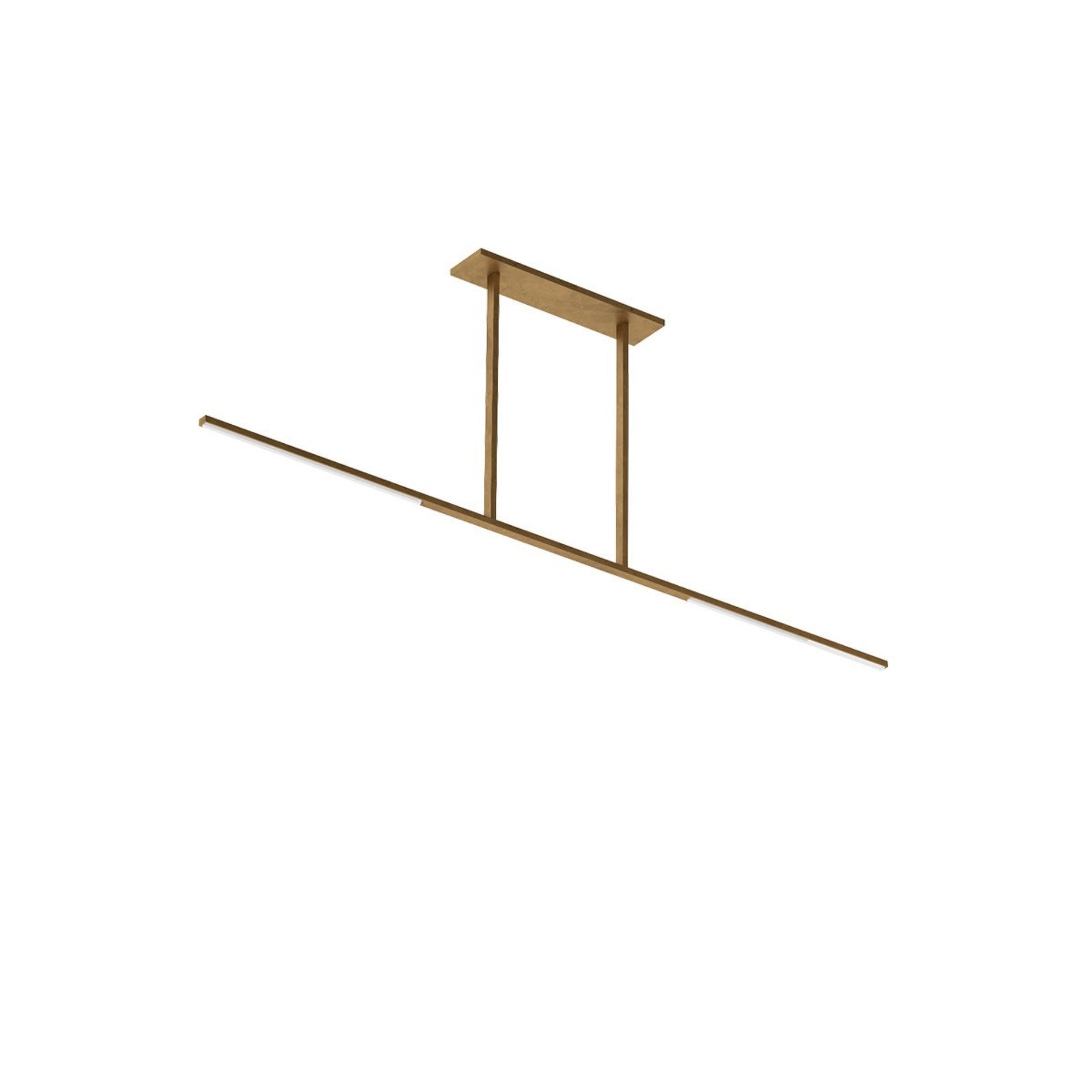 Cityscape 72" LED X-Large Linear Chandelier, 120-277V, Hand Rubbed Antique Brass Finish - Bees Lighting
