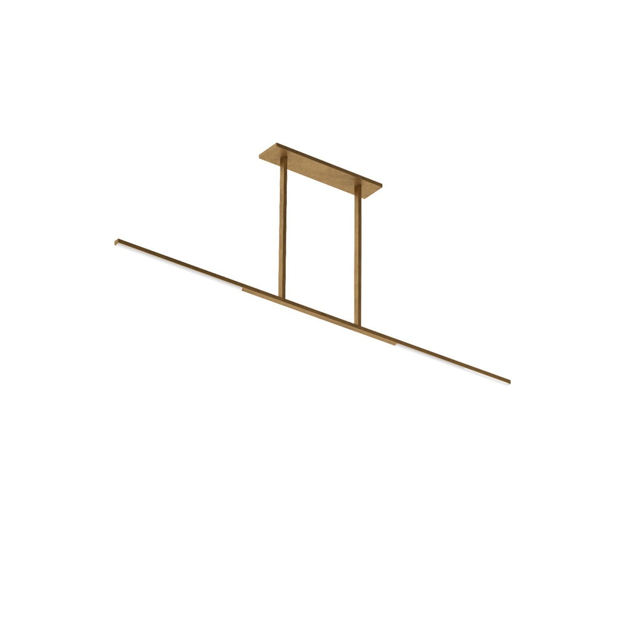 Cityscape 72" LED X-Large Linear Chandelier, 120-277V, Hand Rubbed Antique Brass Finish - Bees Lighting