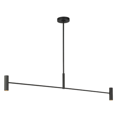 Ponte 50" LED Large Linear Chandelier, 120-277VV, Nightshade Black Finish