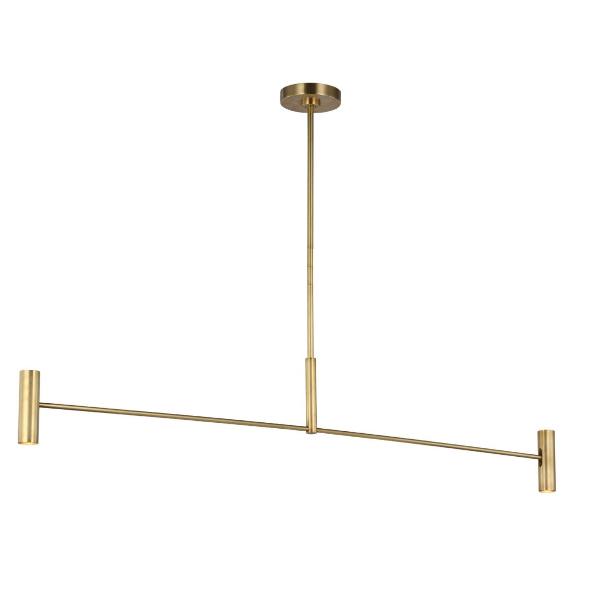 Ponte 50" LED Large Linear Chandelier, 120-277VV, Hand Rubbed Antique Brass Finish - Bees Lighting
