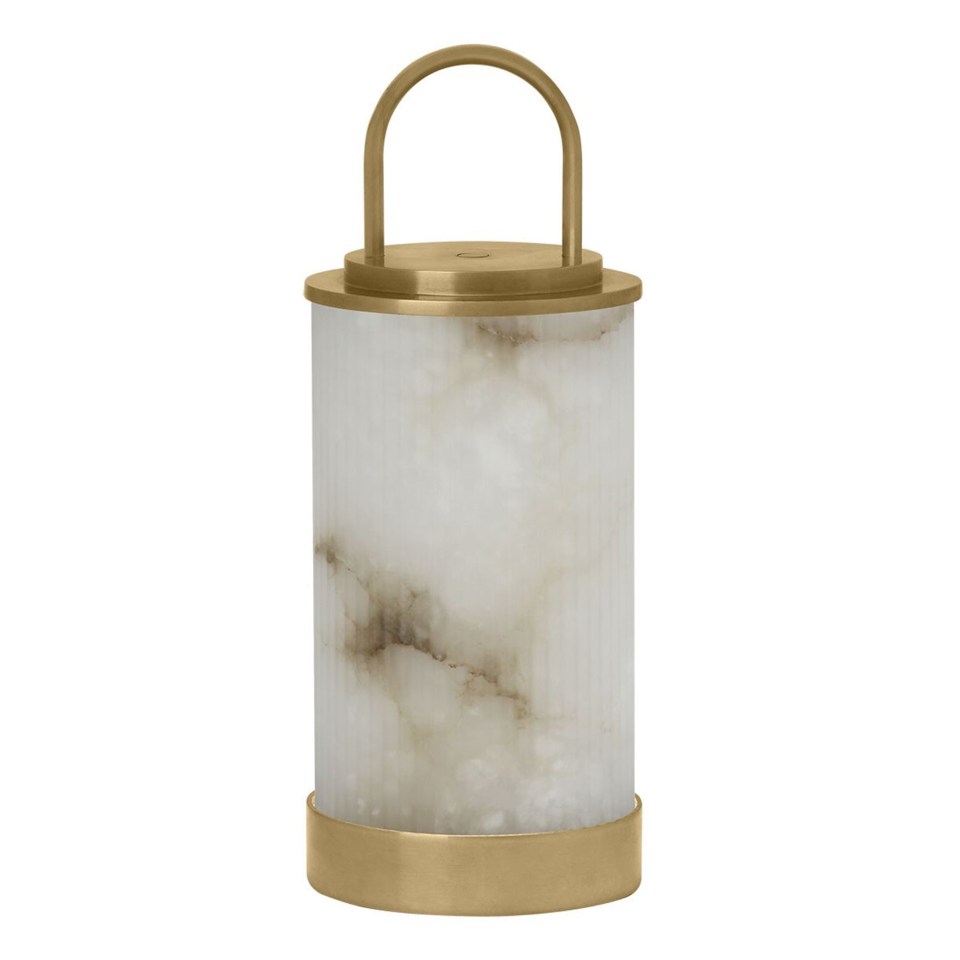 Tawa Accent Alabaster Rechargeable Table Lamp, 120-240V, Hand Rubbed Antique Brass Finish - Bees Lighting