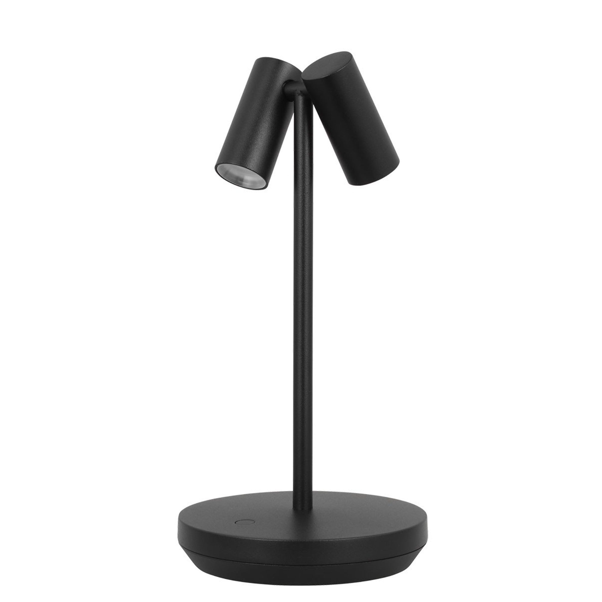 Doppia Short Accent Rechargeable Table Lamp, 120-240V, Black Finish - Bees Lighting