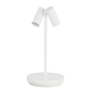 Doppia Short Accent Rechargeable Table Lamp, 120-240V, Matte White Finish - Bees Lighting
