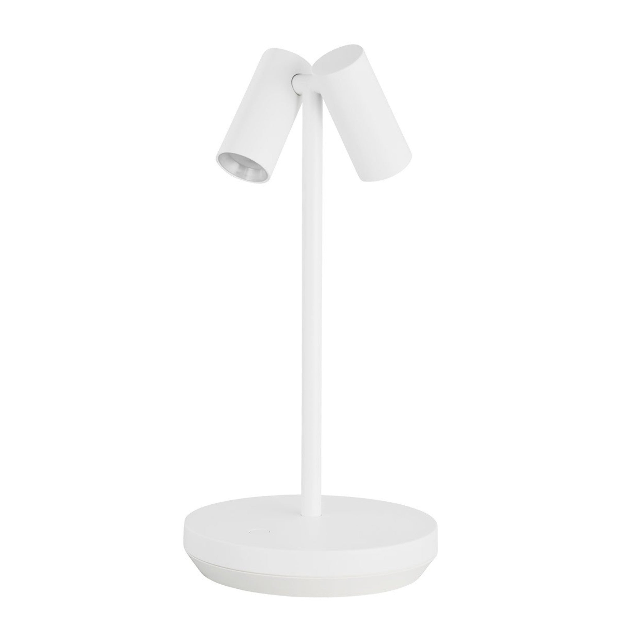 Doppia Short Accent Rechargeable Table Lamp, 120-240V, Matte White Finish - Bees Lighting