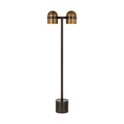 Octavia 54" 2-Light LED Medium Floor Lamp, 120-240V, Blackened Bronze & Bright Worn Brass Finish - Bees Lighting