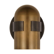 Octavia 6" LED Small Wall Sconce, 120-277V, Blackened Bronze & Bright Worn Brass Finish - Bees Lighting