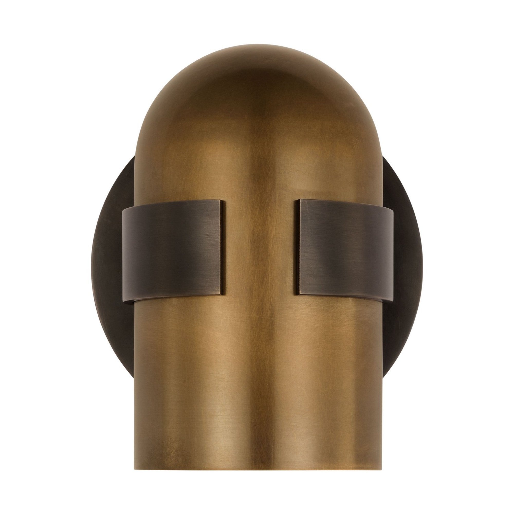 Octavia 6" LED Small Wall Sconce, 120-277V, Blackened Bronze & Bright Worn Brass Finish - Bees Lighting
