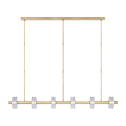 Laurel 72" LED Large X-Linear Pendant, 120-277V, Natural Brass Finish - Bees Lighting