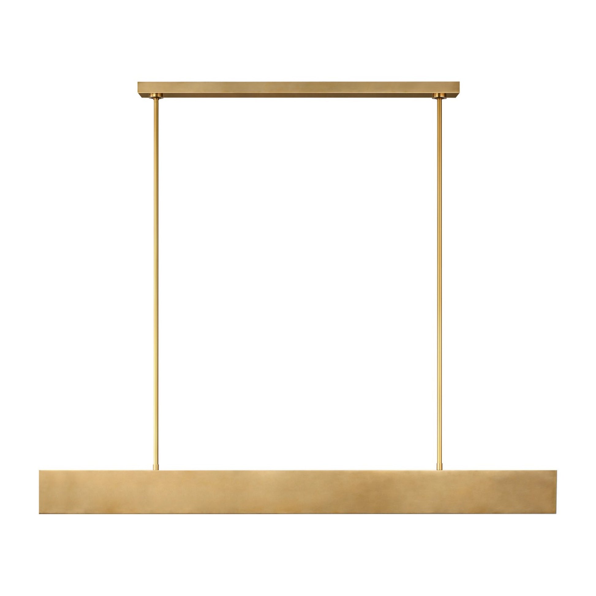 Pench 54" Large Tapered Linear Chandelier, Natural Brass Finish - Bees Lighting