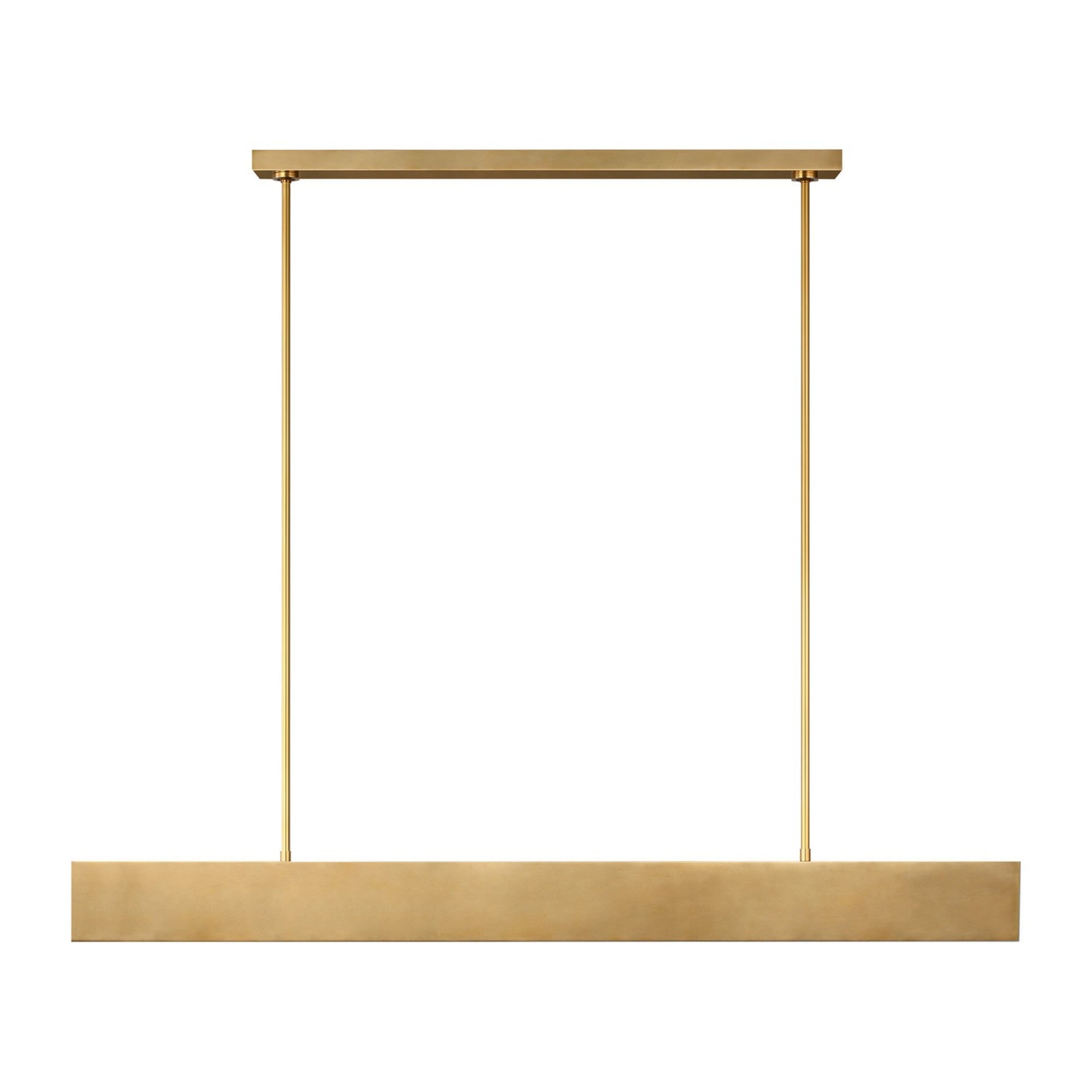 Pench 54" Large Tapered Linear Chandelier, Natural Brass Finish - Bees Lighting