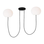 Helium 25" Small 2-Light LED Chandelier, 120-277V, Matte Black Finish - Bees Lighting