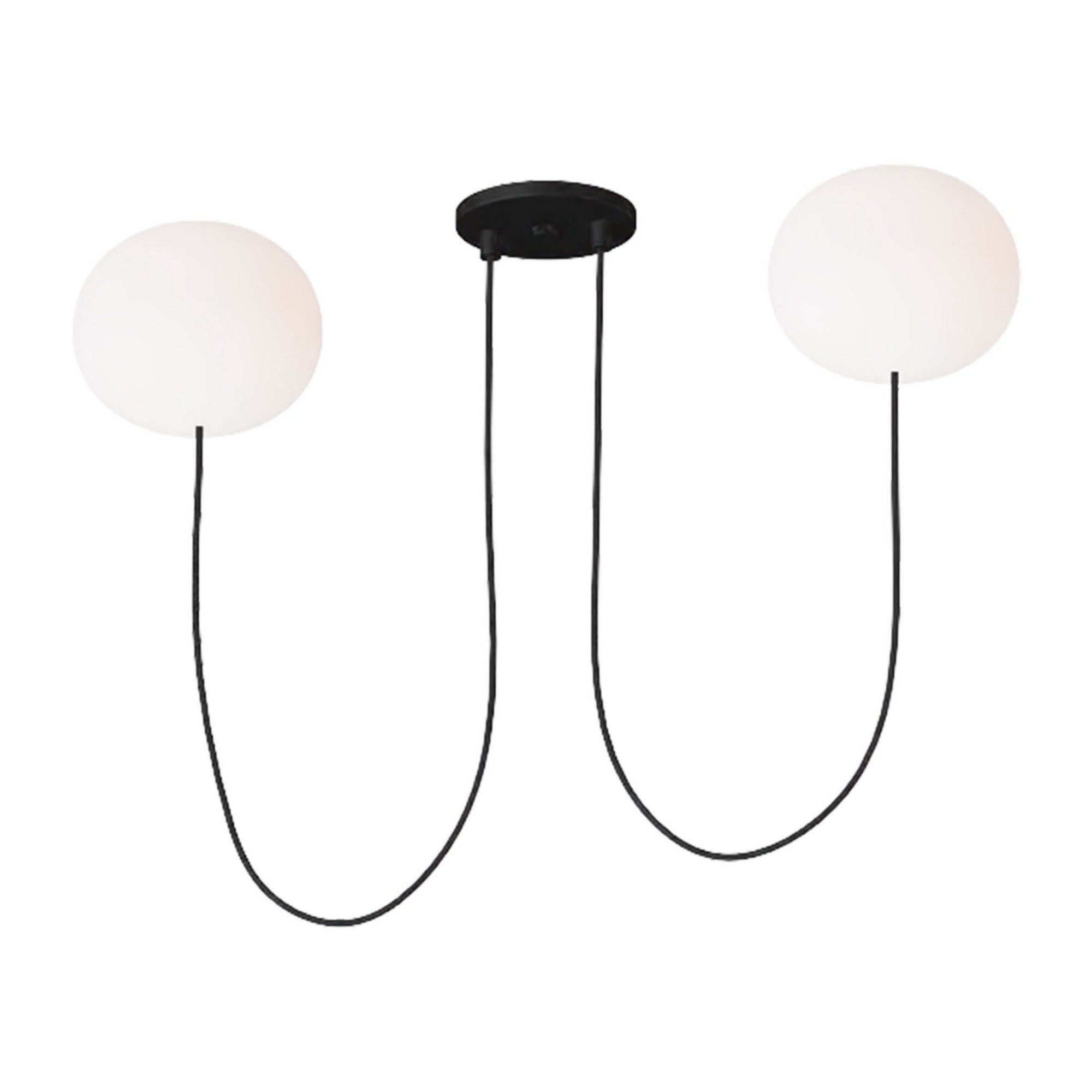 Helium 25" Small 2-Light LED Chandelier, 120-277V, Matte Black Finish - Bees Lighting