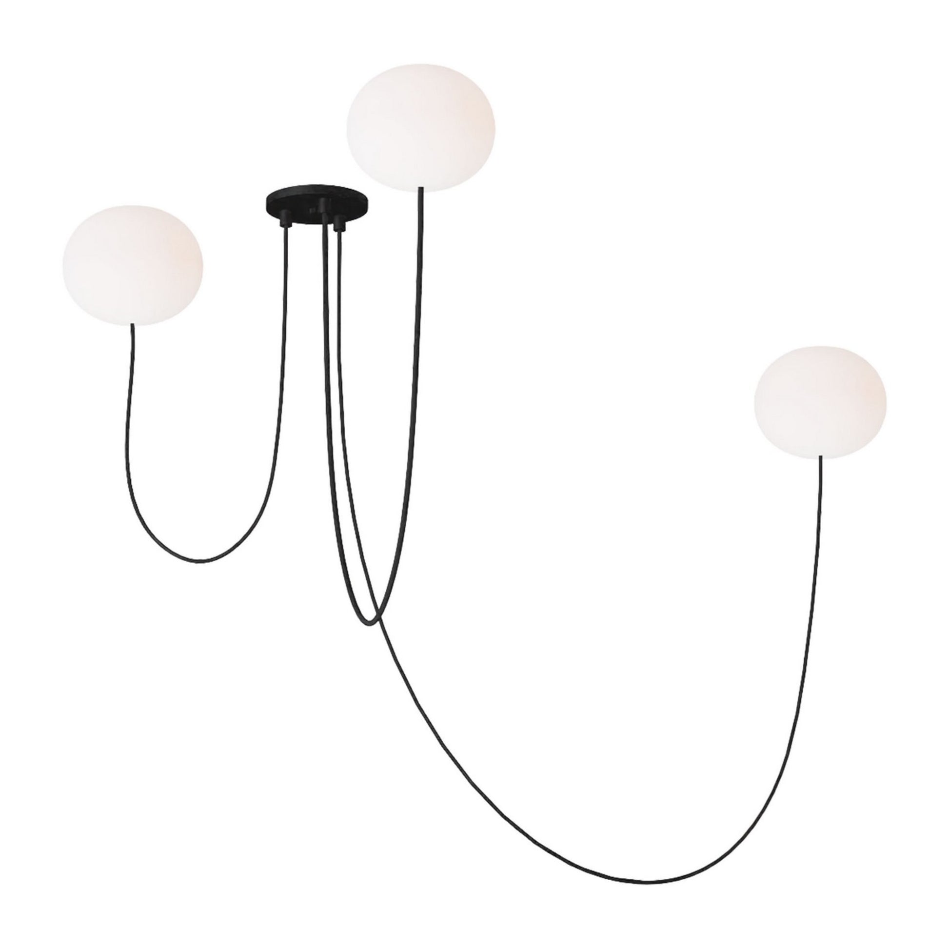 Helium 25" Small 3-Light LED Chandelier, 120-277V, Matte Black Finish - Bees Lighting