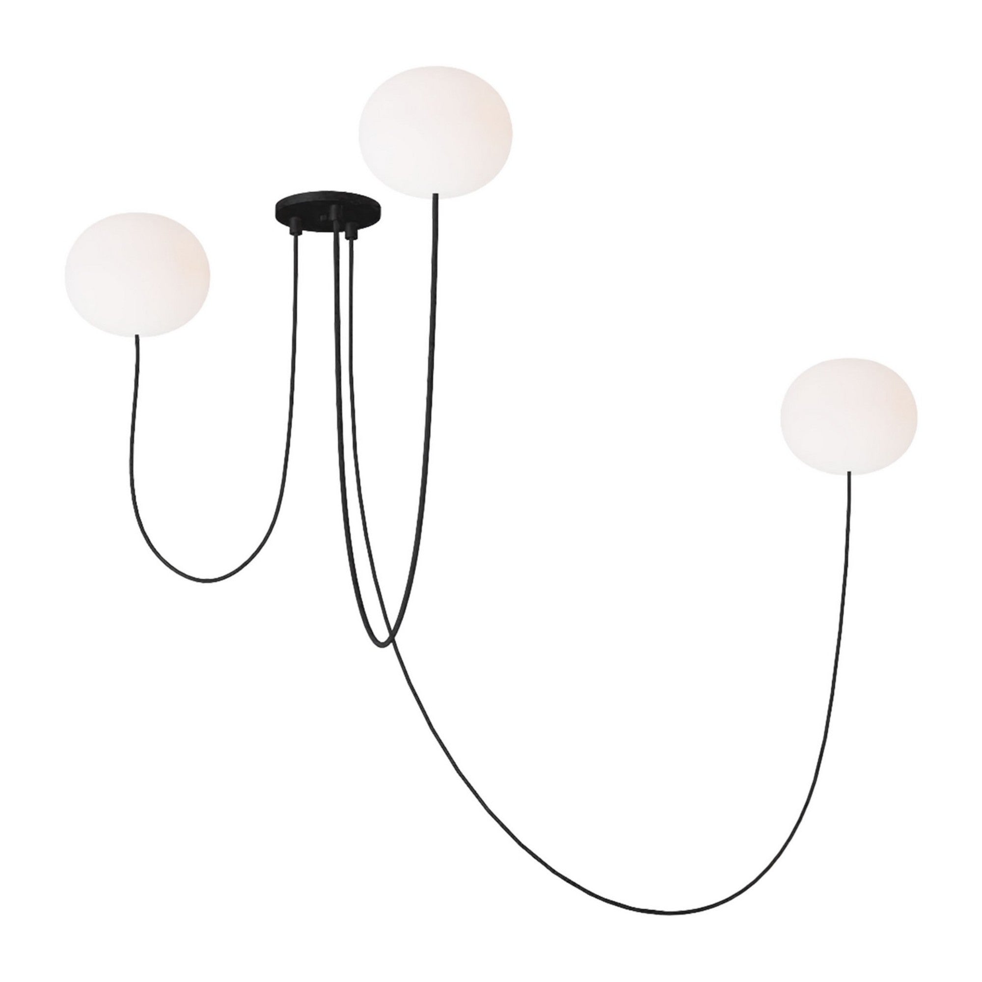 Helium 25" Small 3-Light LED Chandelier, 120-277V, Matte Black Finish - Bees Lighting