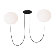 Helium 28" Medium 2-Light LED Chandelier, 120-277V, Matte Black Finish - Bees Lighting