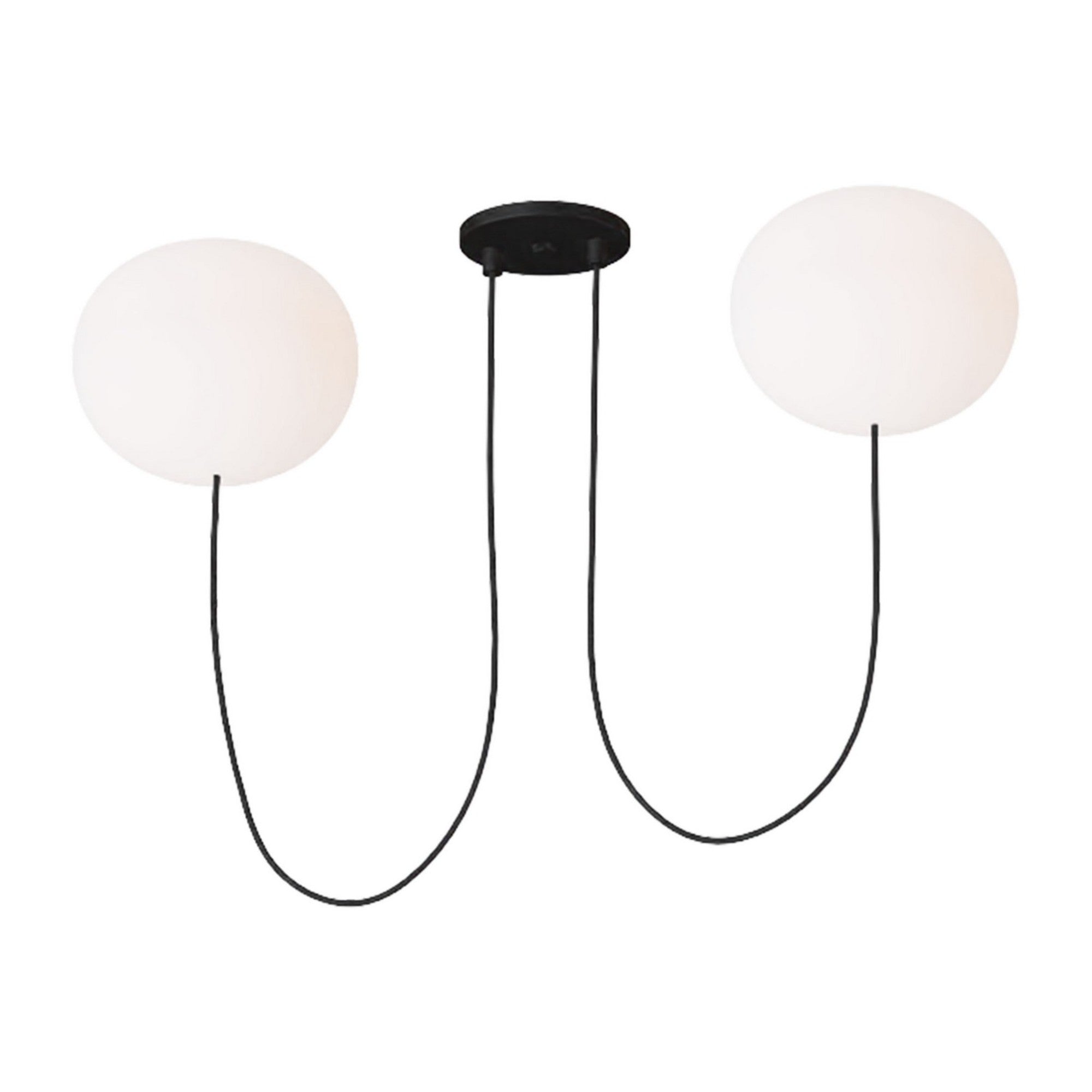 Helium 28" Medium 2-Light LED Chandelier, 120-277V, Matte Black Finish - Bees Lighting