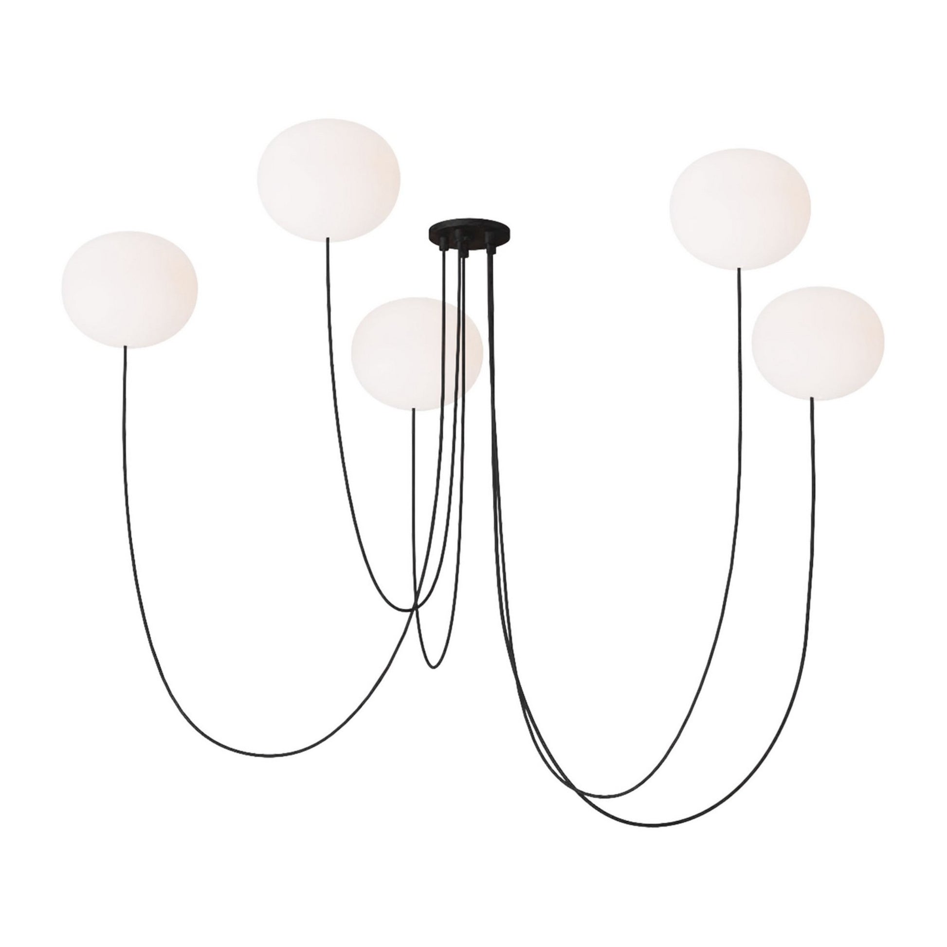 Helium 28" Medium 5-Light LED Chandelier, 120-277V, Matte Black Finish - Bees Lighting
