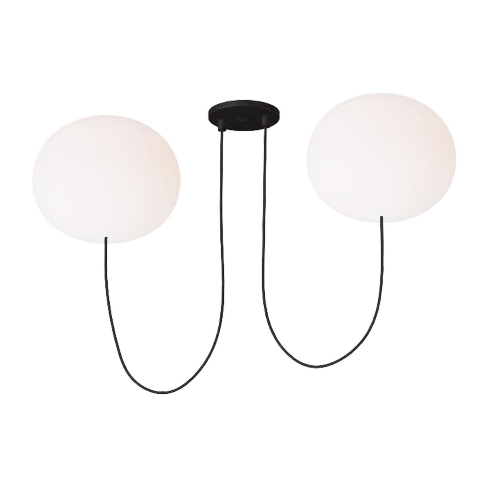 Helium 32" Large 2-Light LED Chandelier, 120-277V, Matte Black Finish - Bees Lighting