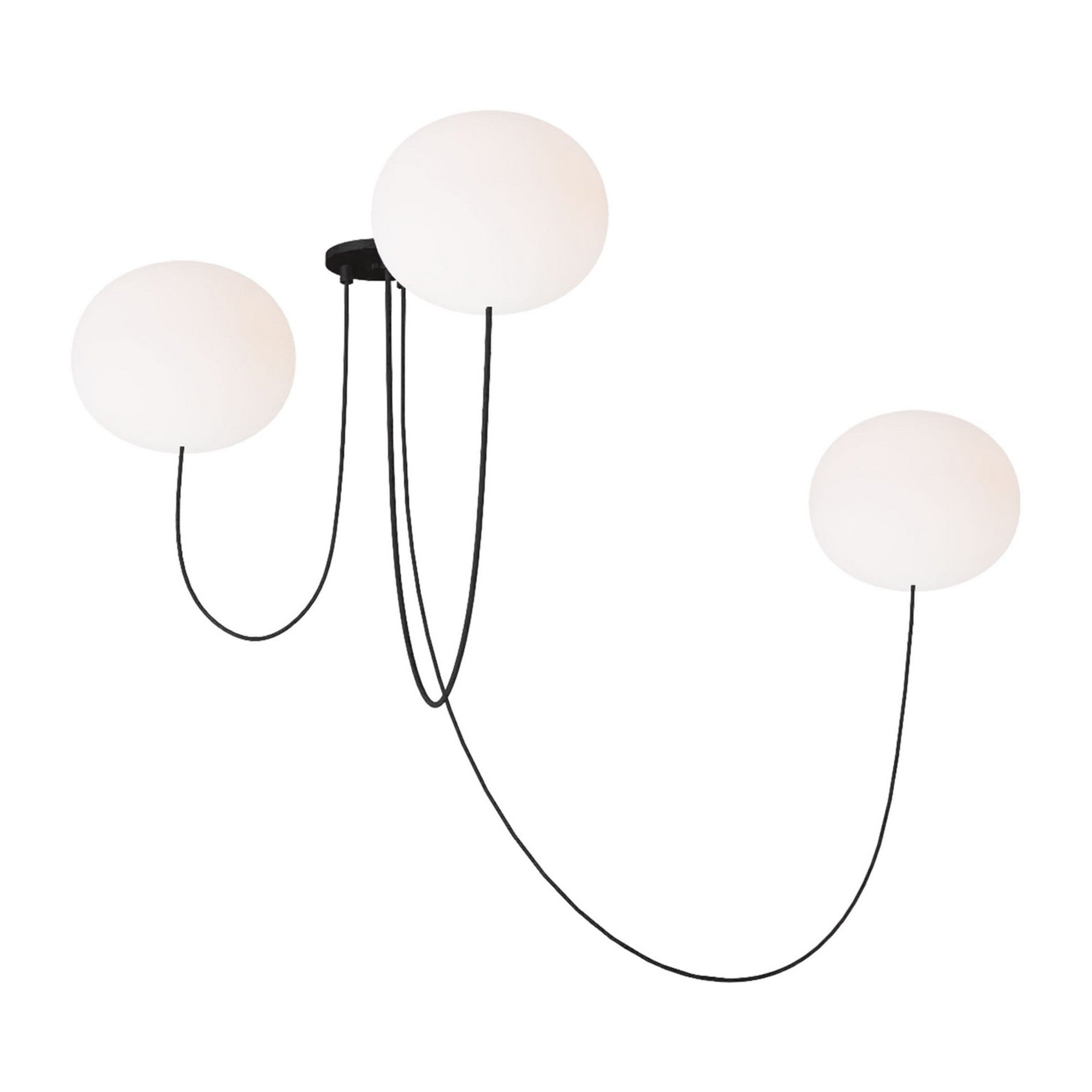 Helium 32" Large 3-Light LED Chandelier, 120-277V, Matte Black Finish - Bees Lighting