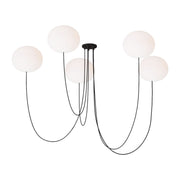 Helium 32" Large 5-Light LED Chandelier, 120-277V, Matte Black Finish - Bees Lighting