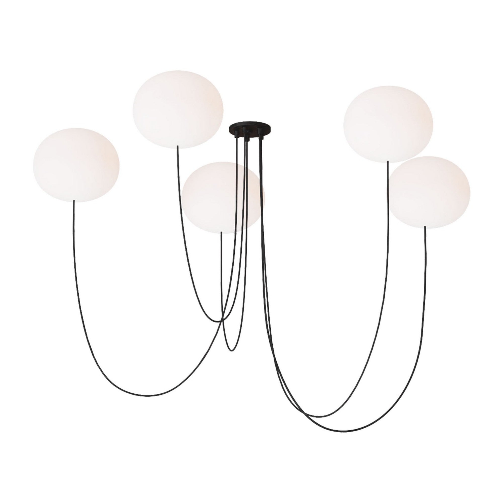 Helium 32" Large 5-Light LED Chandelier, 120-277V, Matte Black Finish - Bees Lighting