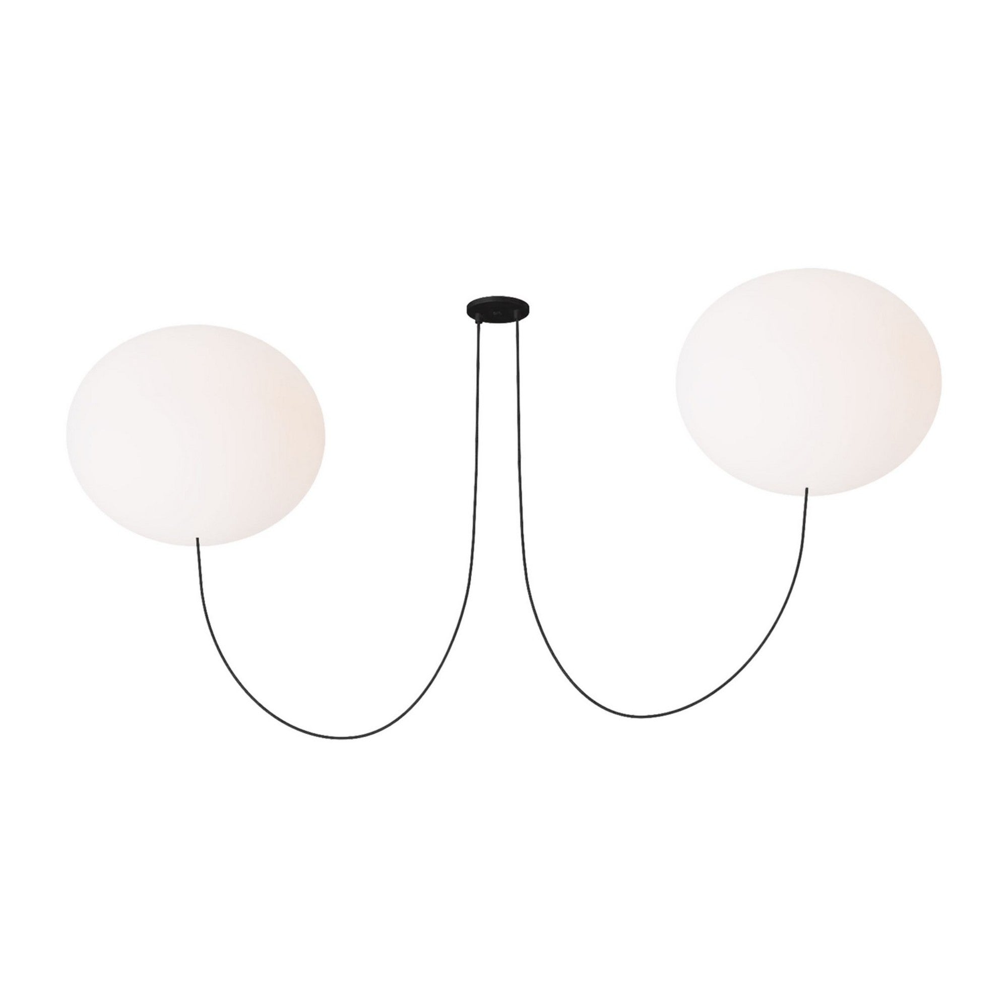 Helium 53" X-Large 2-Light LED Chandelier, 120-277V, Matte Black Finish - Bees Lighting