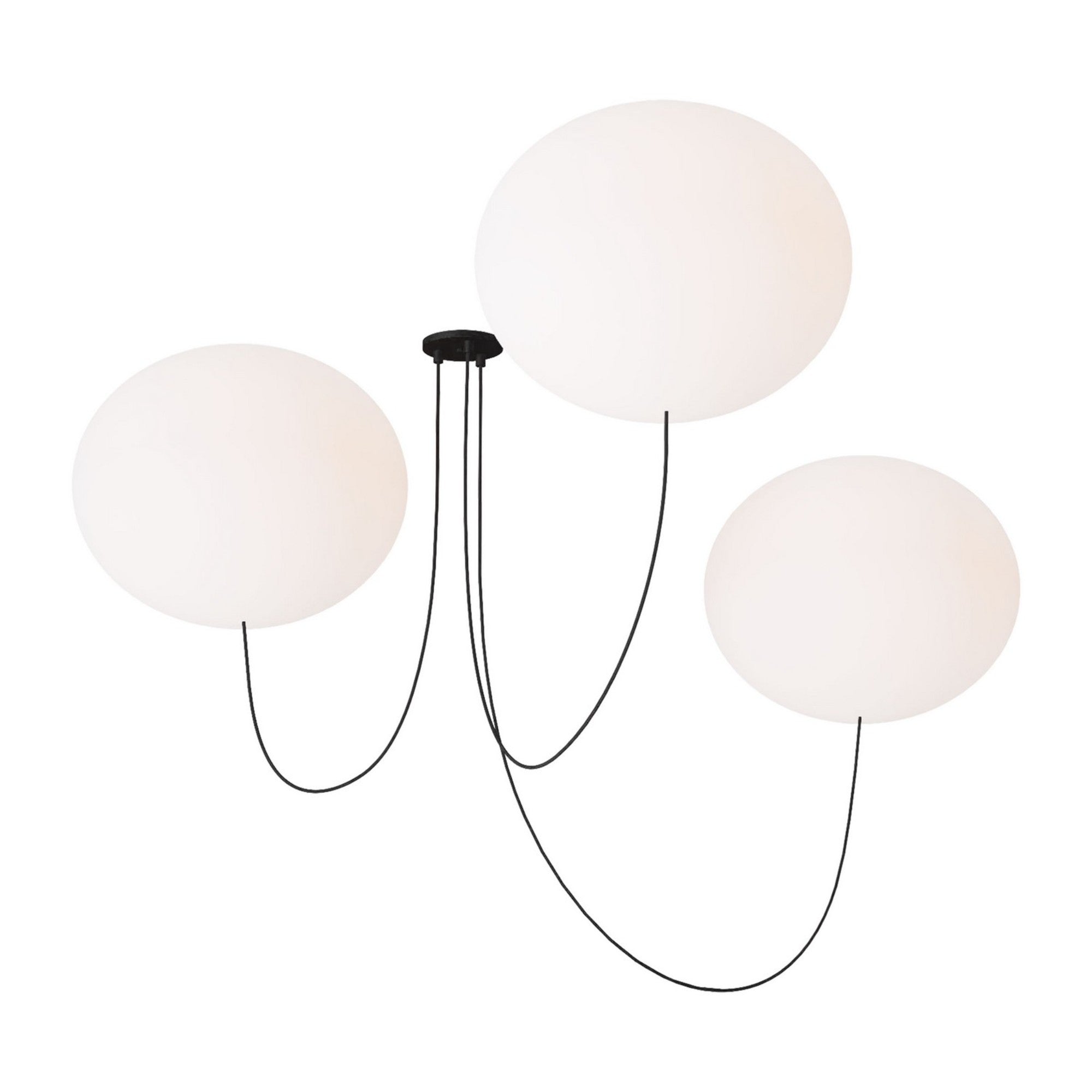 Helium 53" X-Large 3-Light LED Chandelier, 120-277V, Matte Black Finish - Bees Lighting