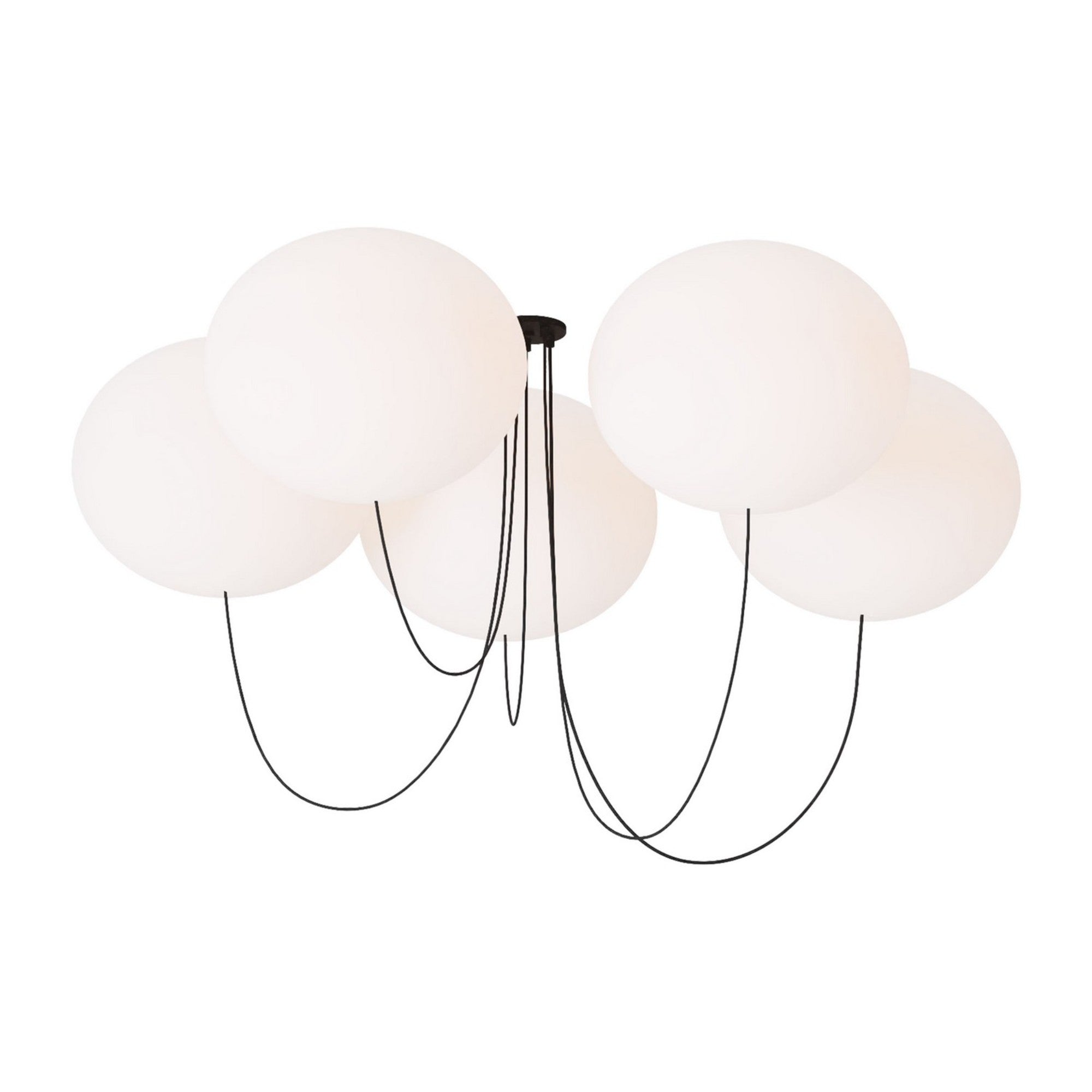 Helium 53" X-Large 5-Light LED Chandelier, 120-277V, Matte Black Finish - Bees Lighting