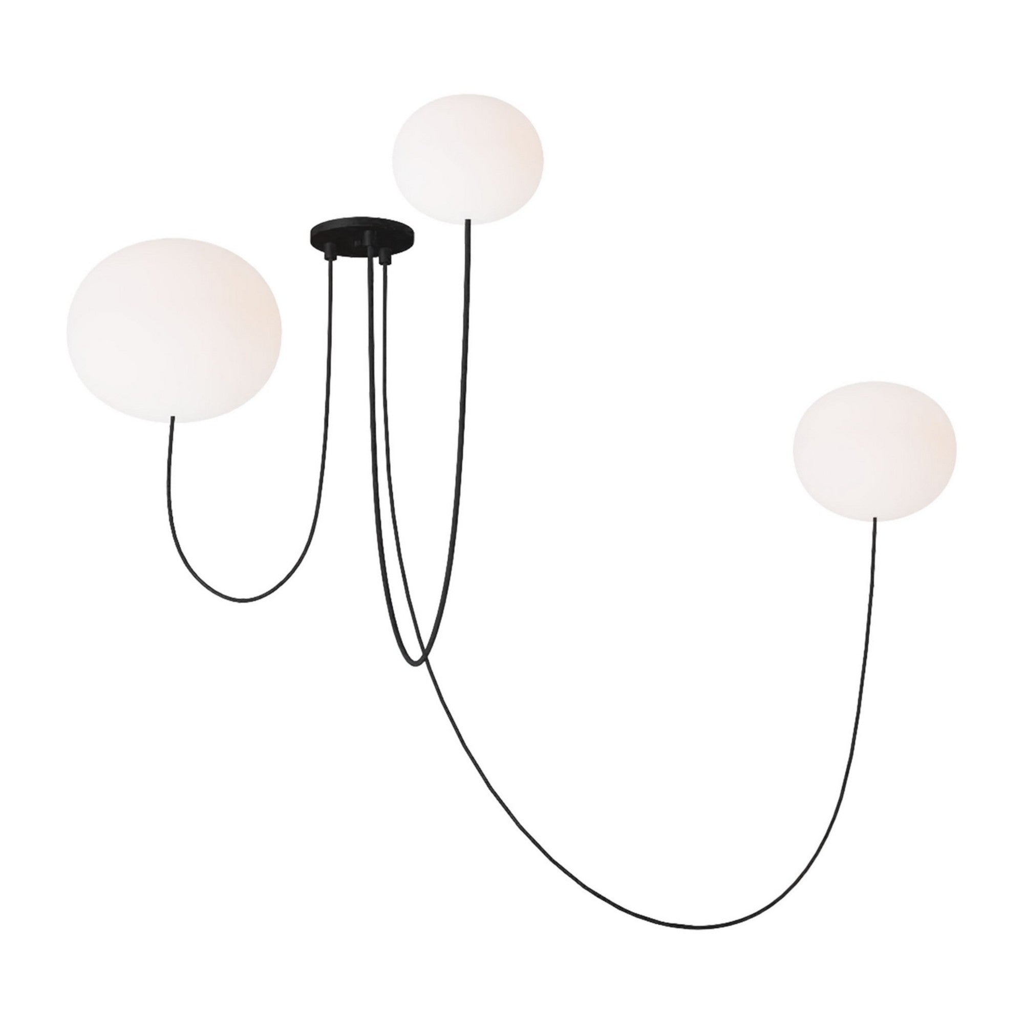 Helium Array 22" 3-Light LED Chandelier, 120-277V, Matte Black Finish - Bees Lighting