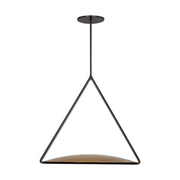 Cymbal 21" Pendant, 120-277V, Dark Bronze & Natural Brass Finish - Bees Lighting