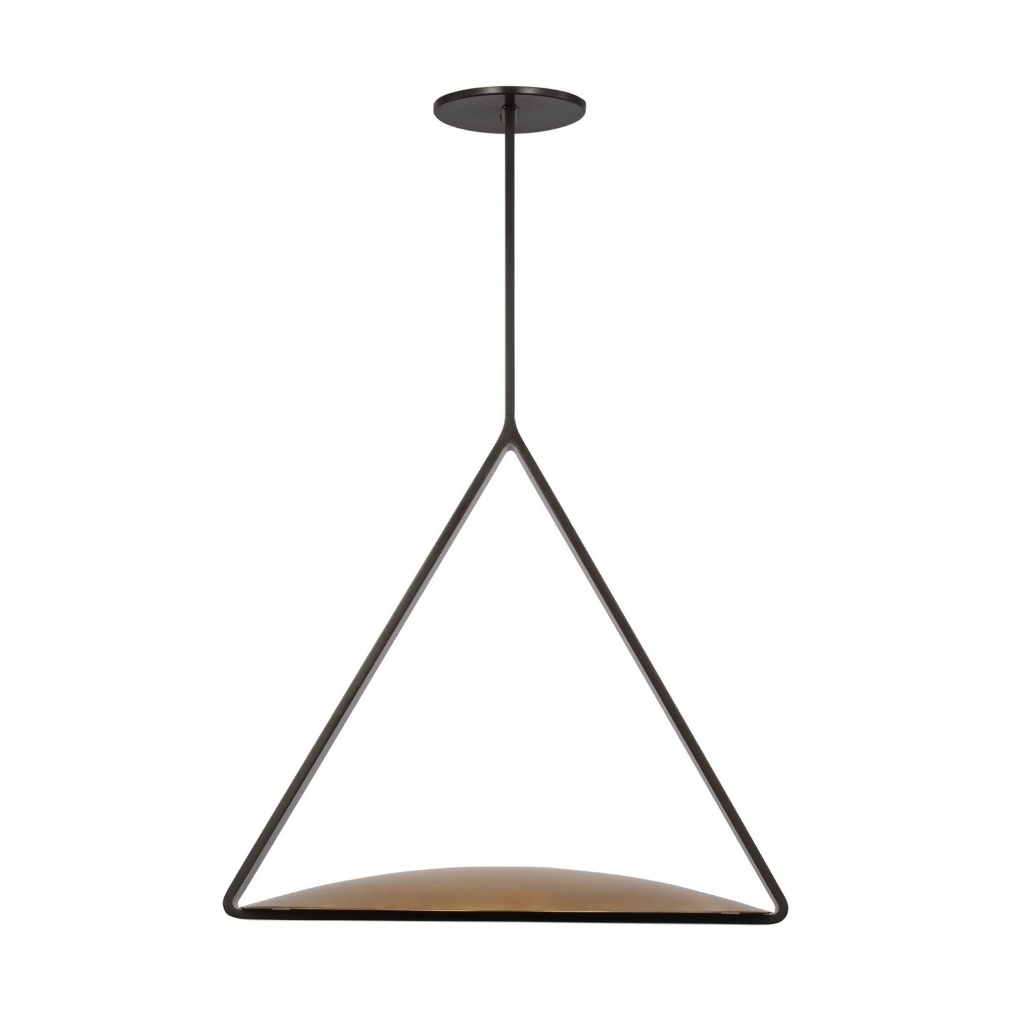 Cymbal 21" Pendant, 120-277V, Dark Bronze & Natural Brass Finish - Bees Lighting