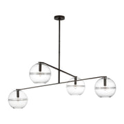 Lowing 59" 4-Light LED Medium Chandelier, Blackened Forged Finish - Bees Lighting