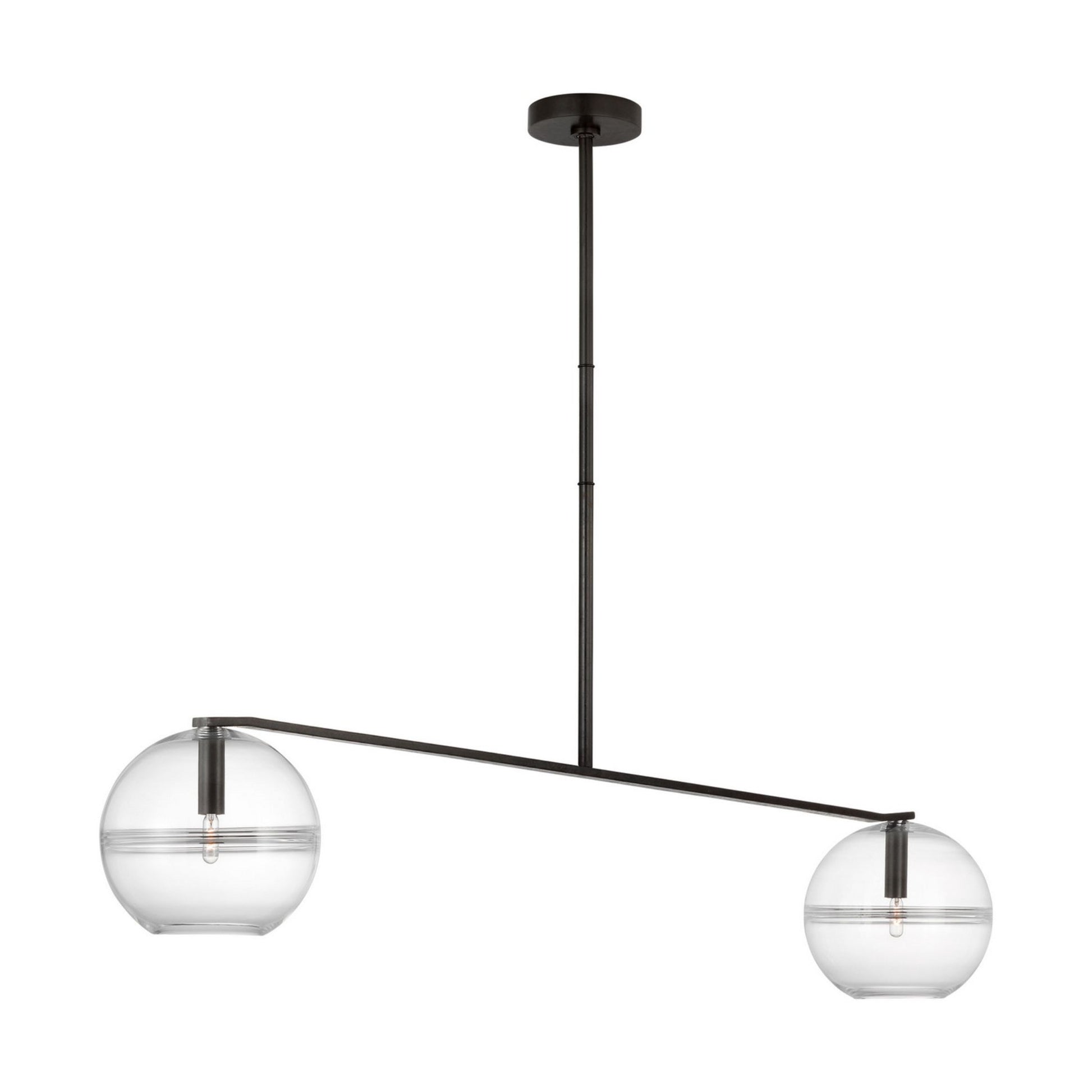 Lowing 59" Medium Wide Chandelier, Blackened Forged Finish - Bees Lighting