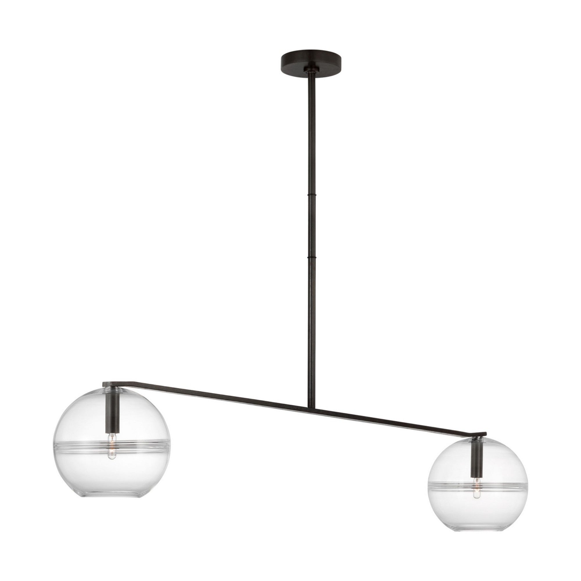 Lowing 59" Medium Wide Chandelier, Blackened Forged Finish - Bees Lighting