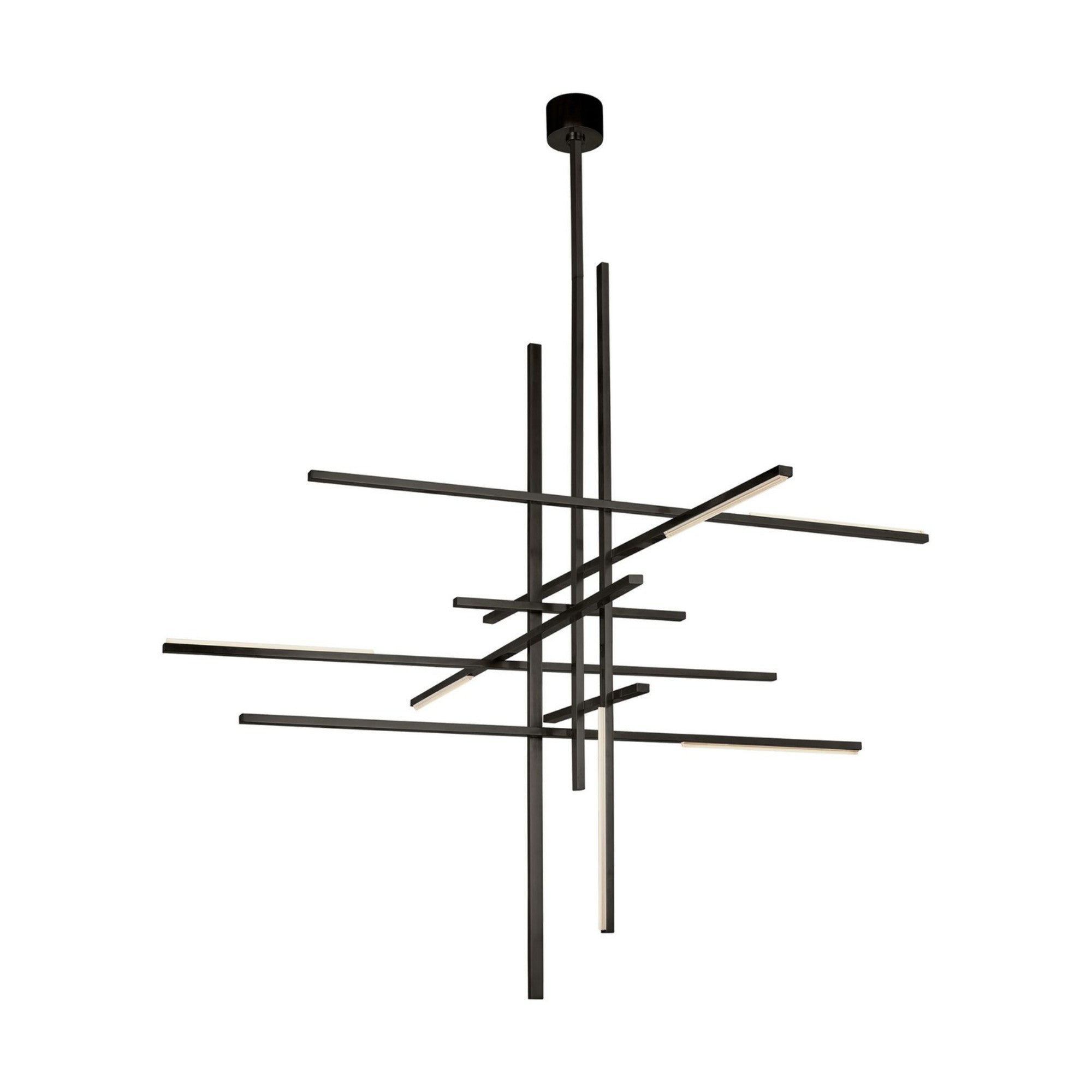 Cityscape 60" 7-Light LED Grand Chandelier, 120-277V, Dark Bronze Finish - Bees Lighting