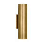 Pressa 12" LED Round Medium Wall Light, 120-277V, Natural Brass Finish - Bees Lighting