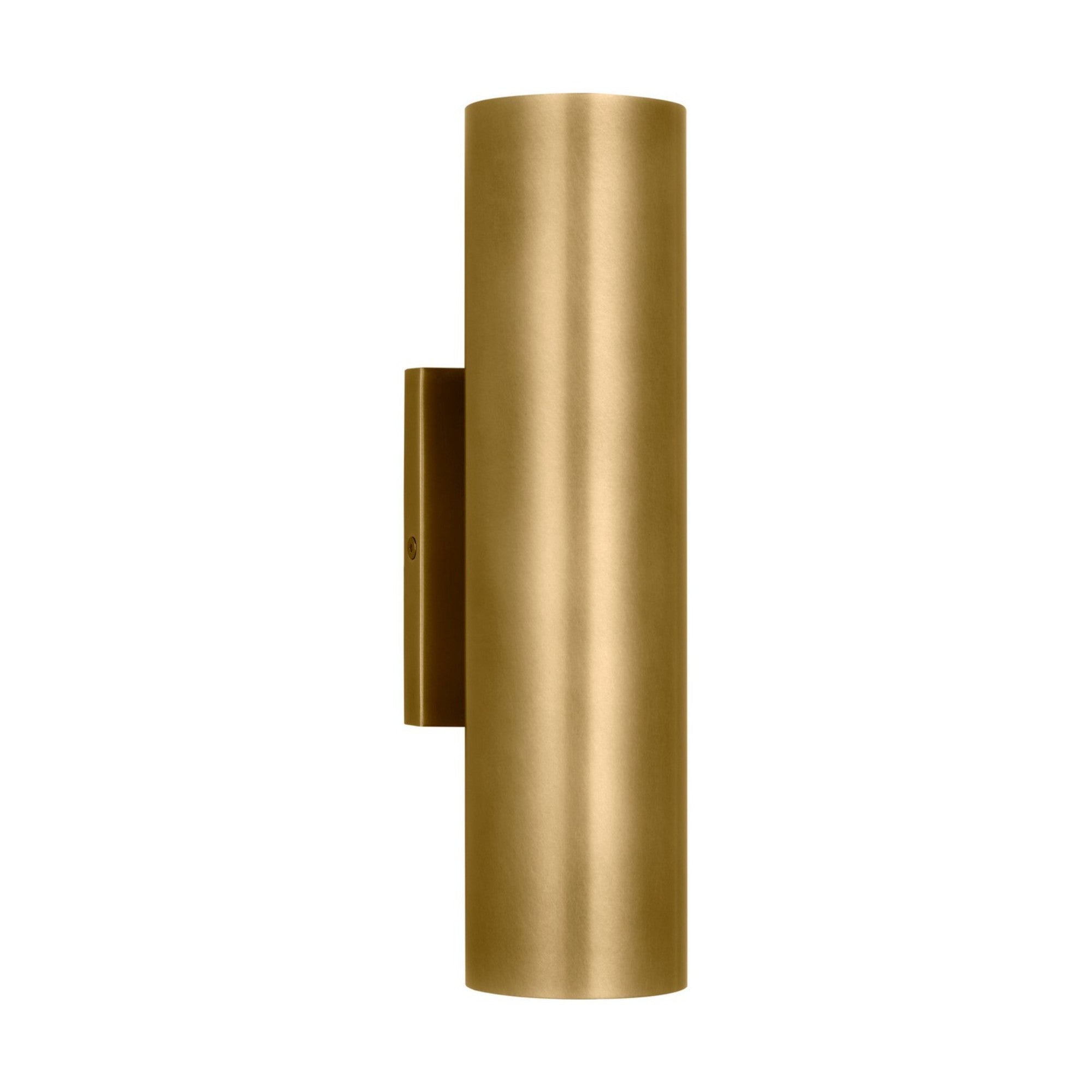 Pressa 12" LED Round Medium Wall Light, 120-277V, Natural Brass Finish - Bees Lighting