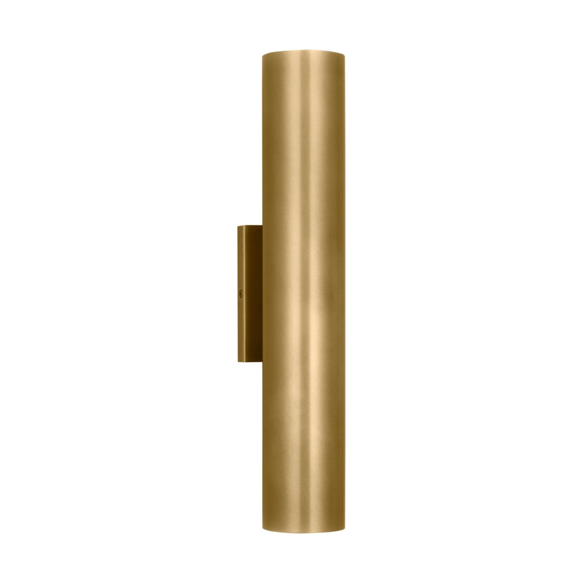 Pressa 17" LED Round Large Wall Light, 120-277V, Natural Brass Finish - Bees Lighting