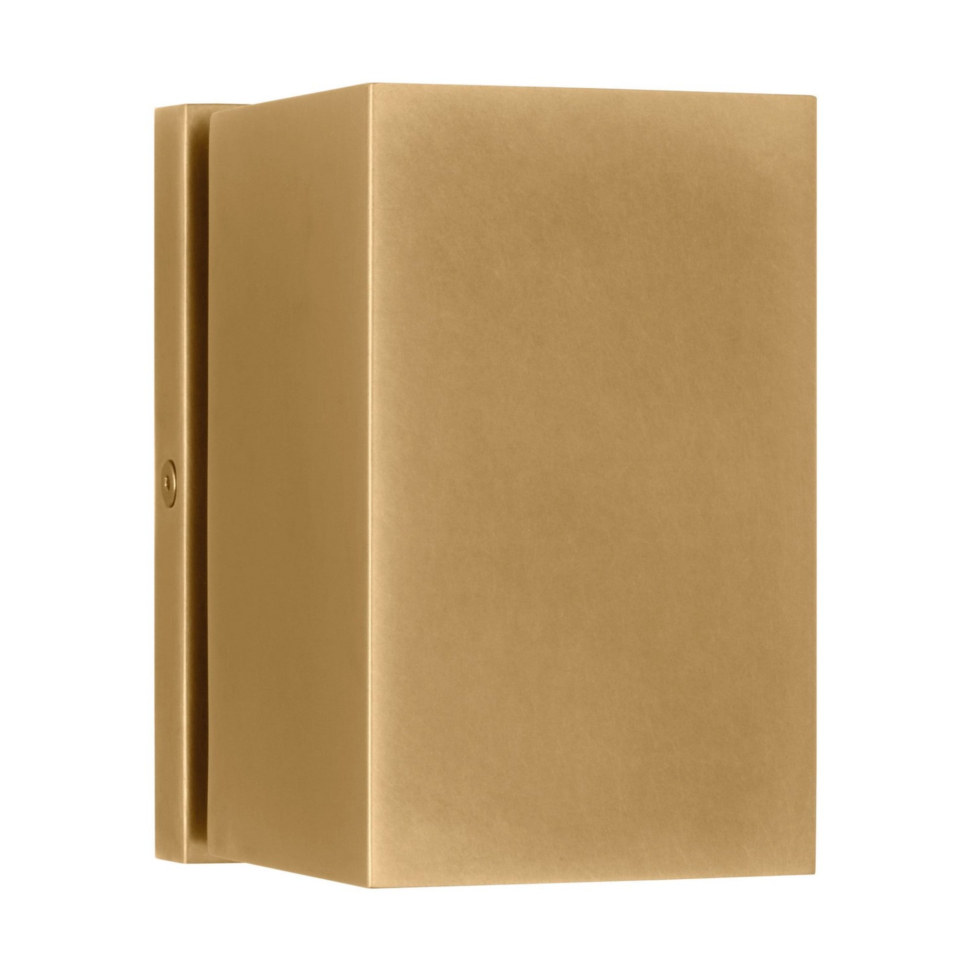Pressa 5" LED Square Small Wall Light, 120-277V, Natural Brass Finish - Bees Lighting