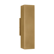 Pressa 12" LED Square Medium Wall Light, 120-277V, Natural Brass Finish - Bees Lighting