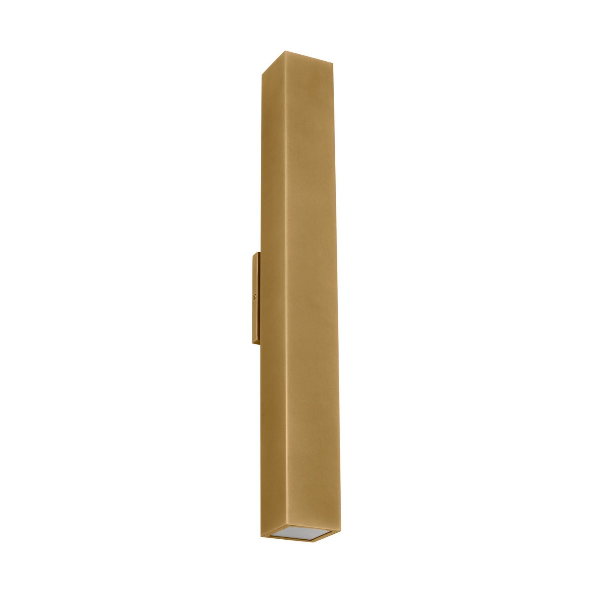 Pressa 26" LED Square X-Large Wall Light, 120-277V, Natural Brass Finish - Bees Lighting