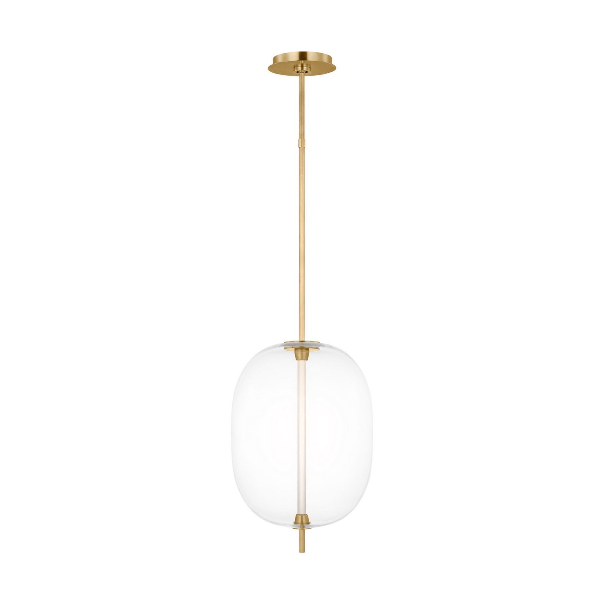 Heian 19" LED Pendant, 120-277V, Natural Brass Finish - Bees Lighting