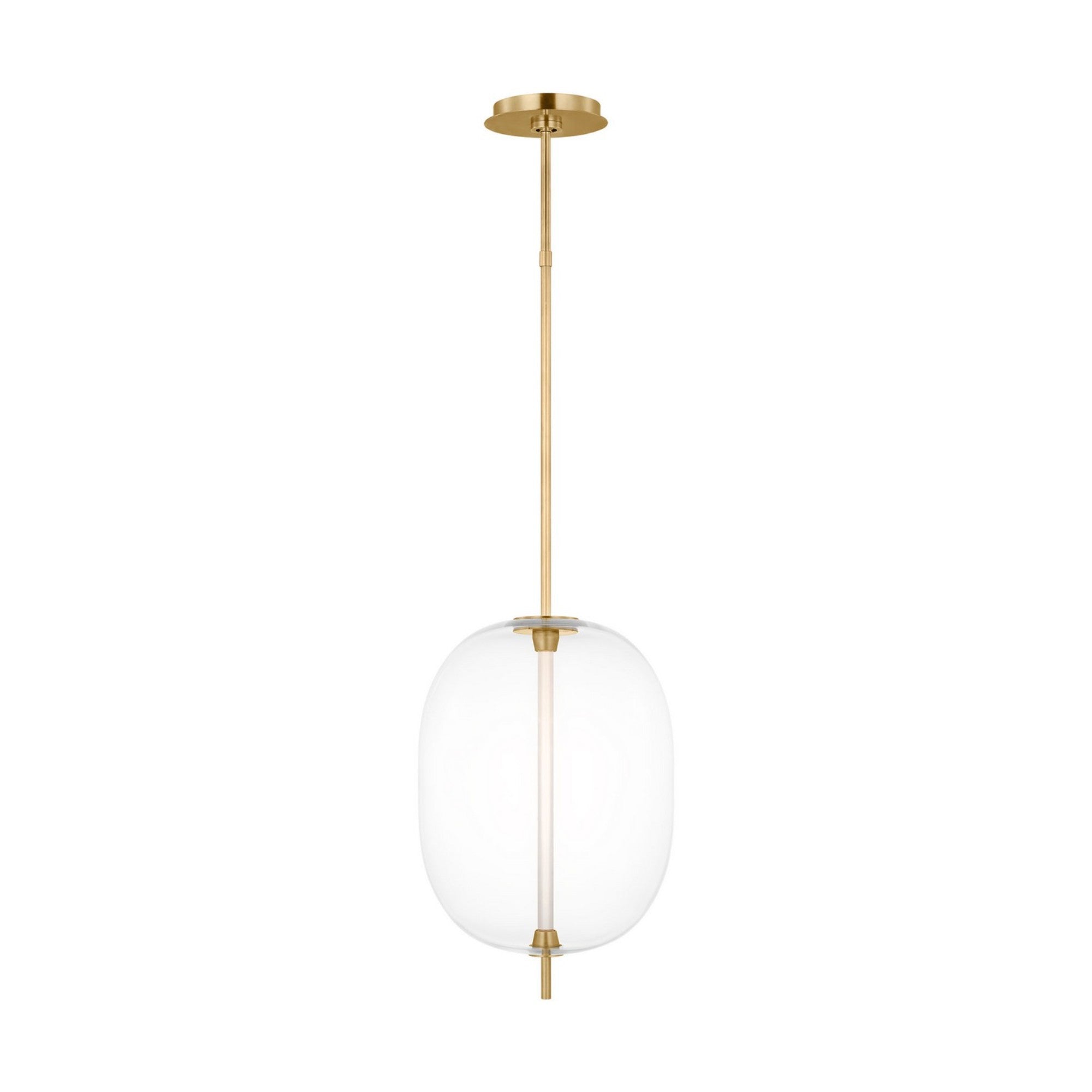 Heian 19" LED Pendant, 120-277V, Natural Brass Finish - Bees Lighting