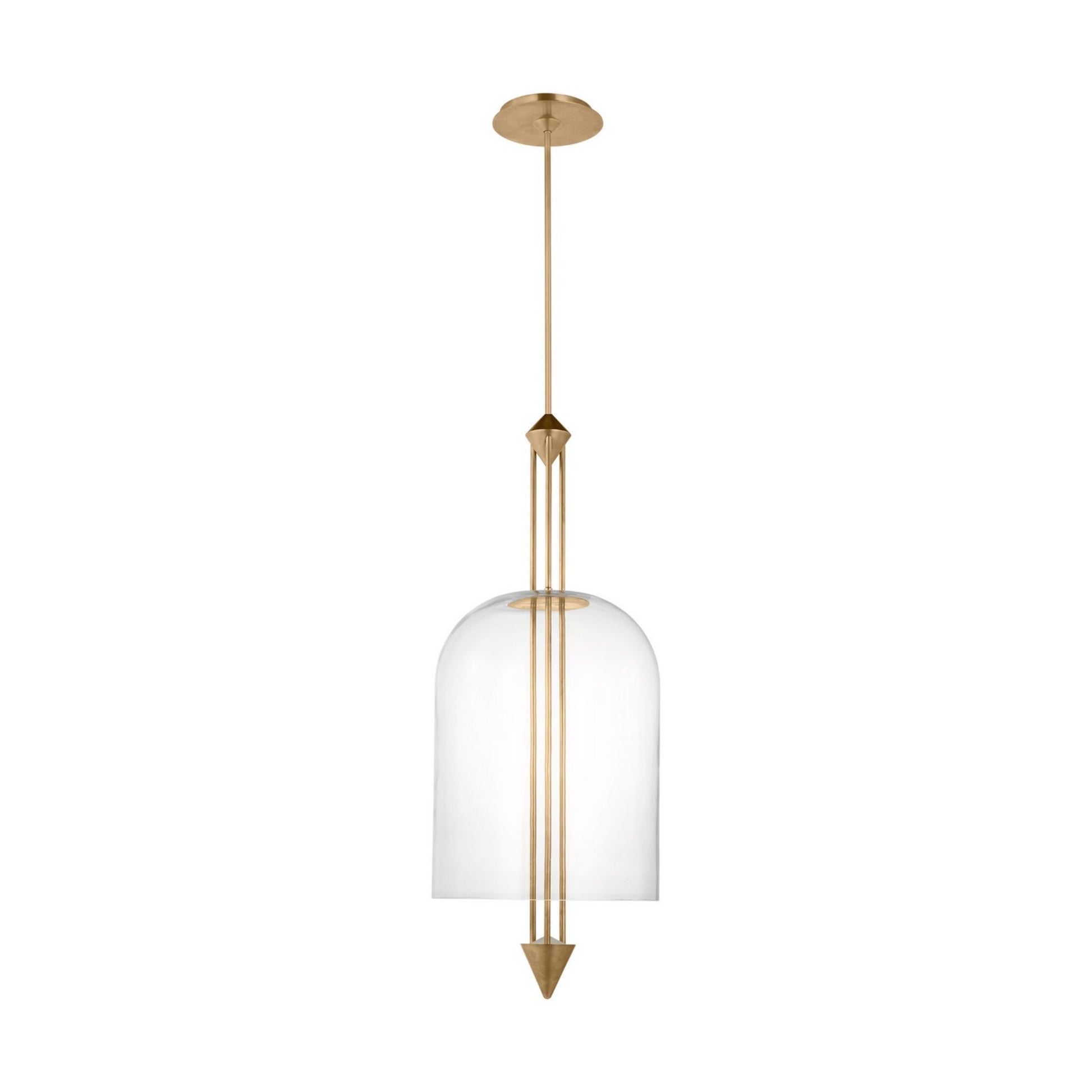 Cathedral 18" X-Large Pendant, 120-277V, Natural Brass Finish - Bees Lighting