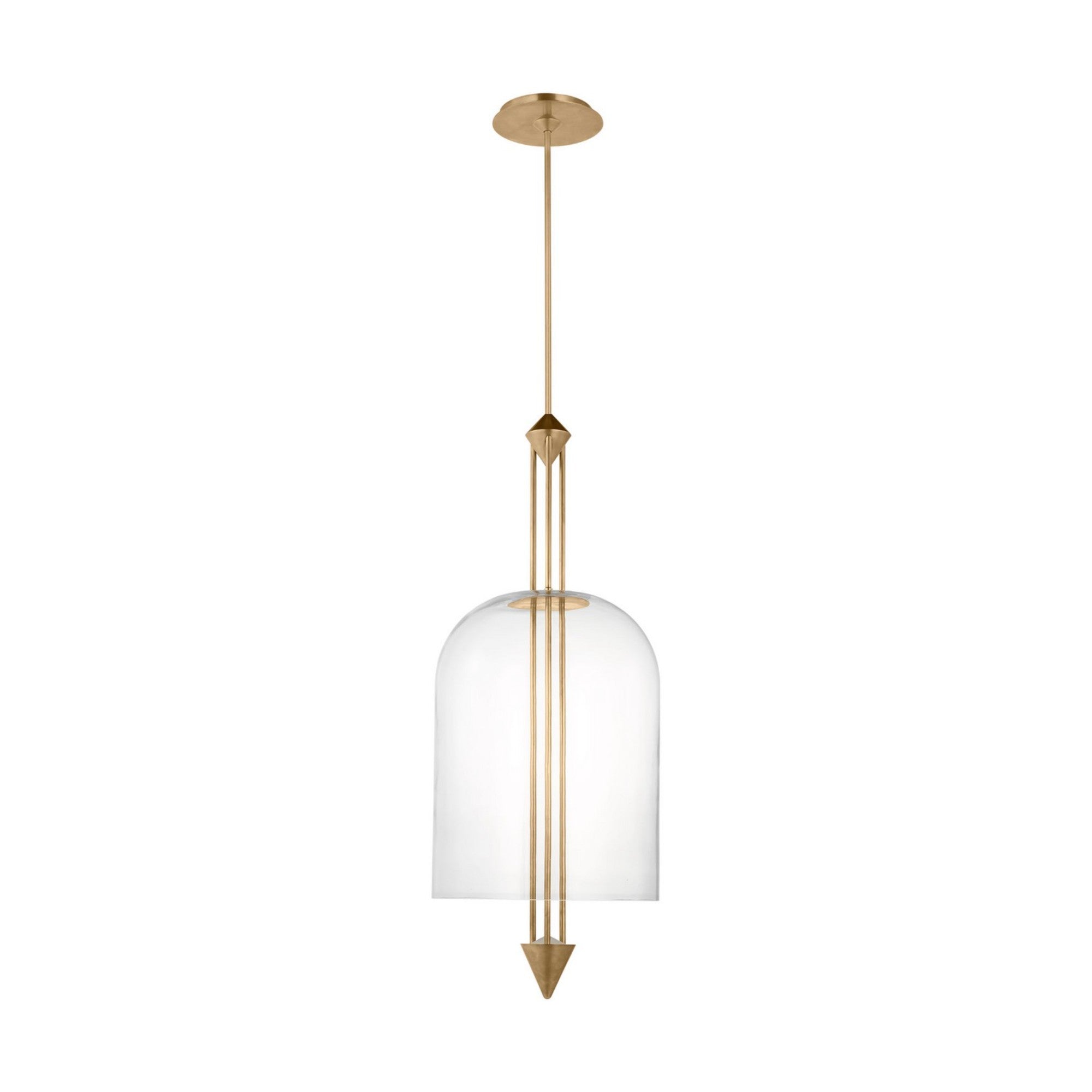 Cathedral 18" X-Large Pendant, 120-277V, Natural Brass Finish - Bees Lighting