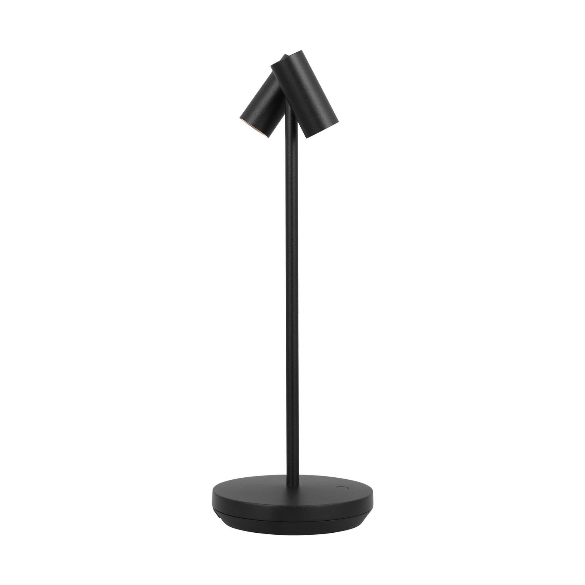 Doppia Accent Rechargeable Table Lamp, 120-240V, Black Finish - Bees Lighting