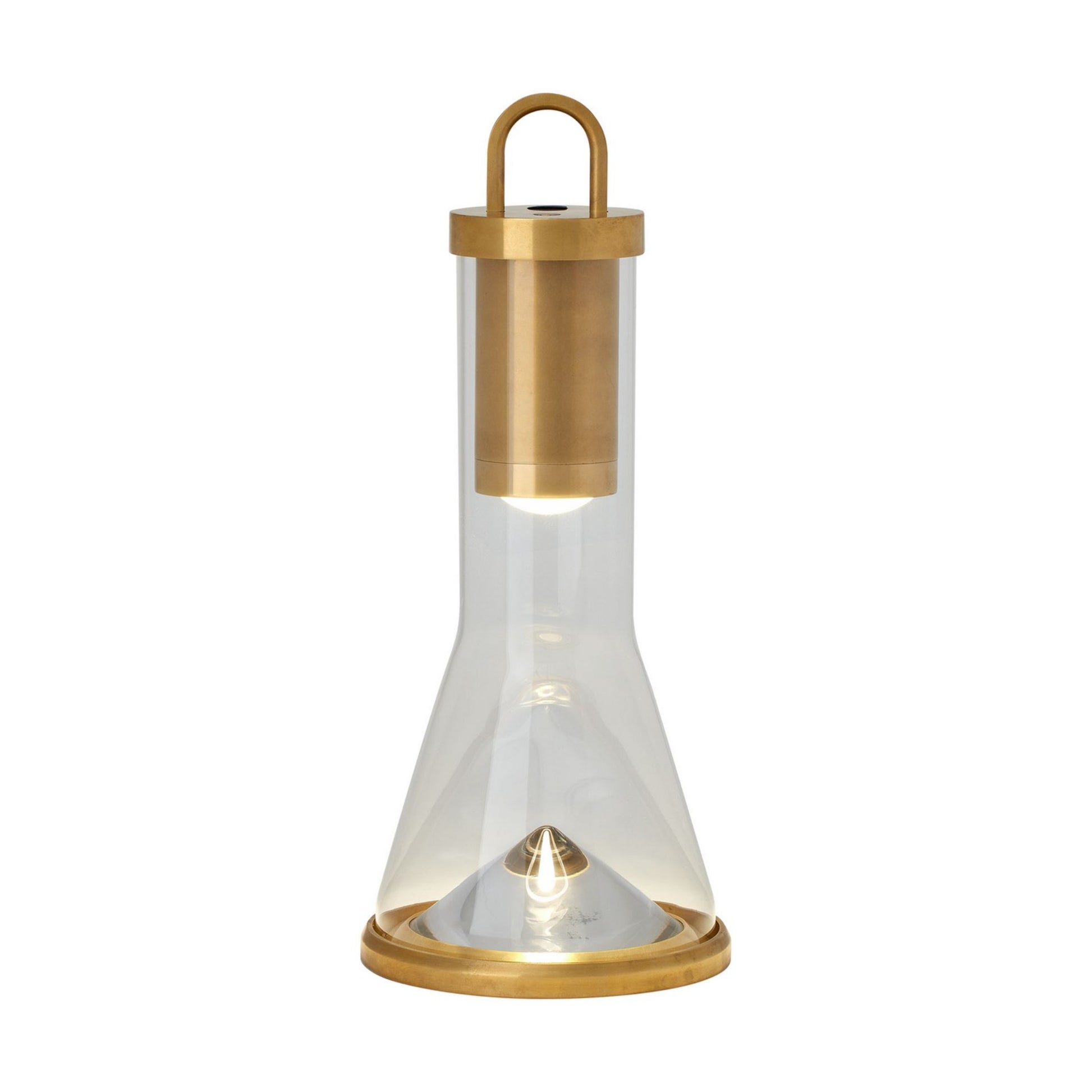 Kandella LED Accent Rechargeable Table Lamp, 120-240V, Natural Brass Finish - Bees Lighting