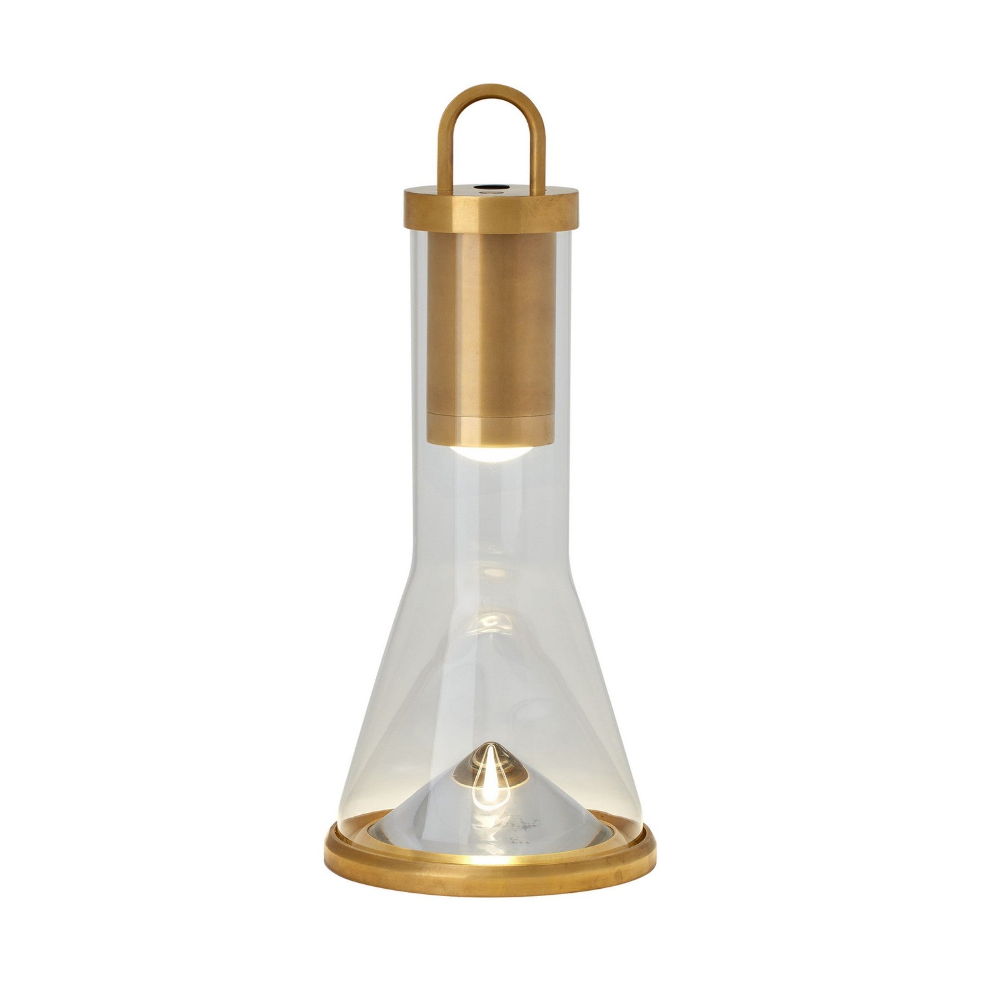Kandella LED Accent Rechargeable Table Lamp, 120-240V, Natural Brass Finish - Bees Lighting