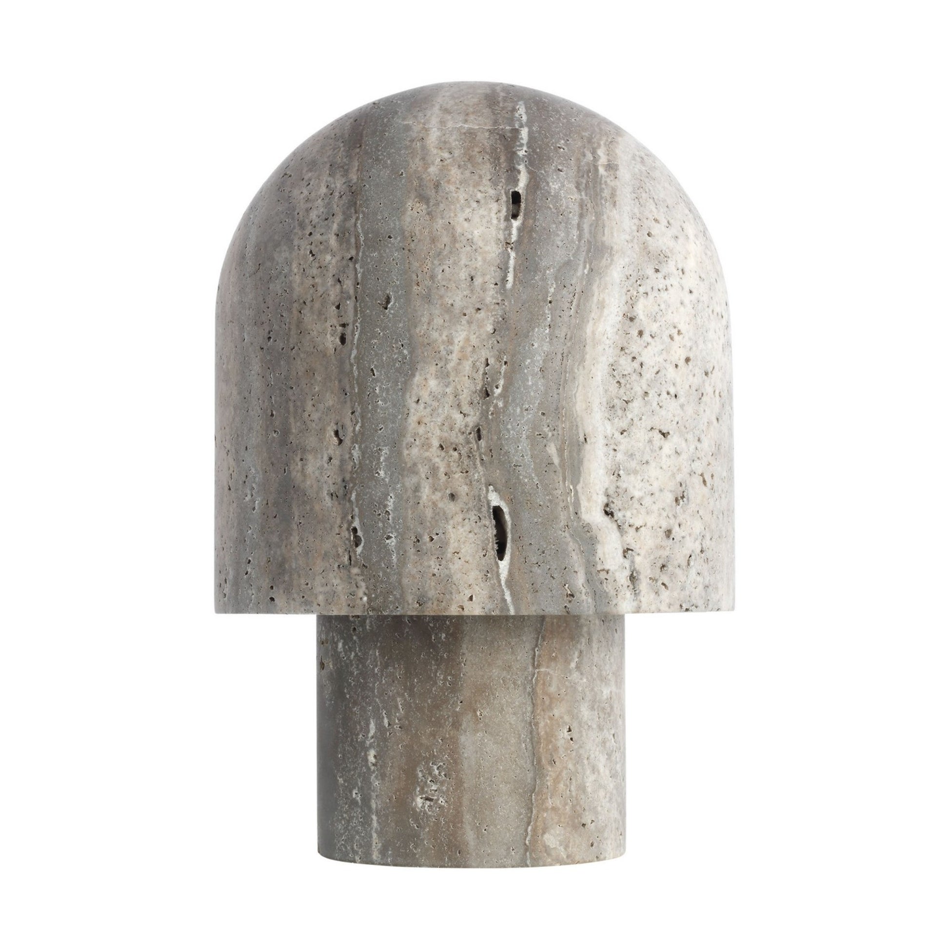 Kennett LED Small Table Lamp, 120-240V, Dark Travertine Finish - Bees Lighting