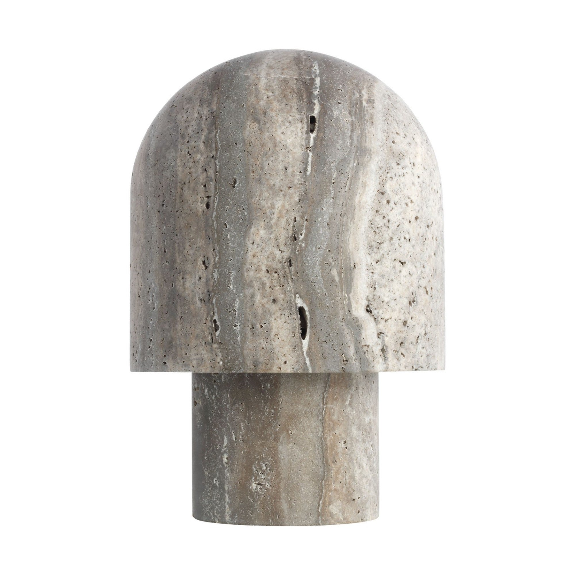 Kennett LED Small Table Lamp, 120-240V, Dark Travertine Finish - Bees Lighting